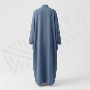 Robe longue à la cheville, style Abaya islamique, pour femmes musulmanes, ouverte, élégante, traditionnelle, taille personnalisée, en polyester léger - Product Image 2