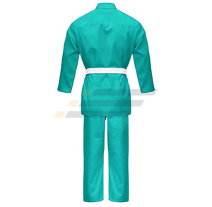 Uniforme Profesional de Taekwondo Blanco de Poliéster/Algodón para Adultos Unisex con Cuello en V e Impresión en la Espalda Hecho en Pakistán - Product Image 3