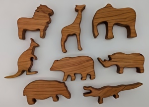 Ensemble de 25 figurines d'animaux en bois, découpées à la main, autoportantes, collection de décoration pour la maison - Product Image 4