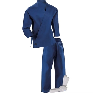 Uniforme de Taekwondo Azul y Blanco para Adultos Unisex, 100% Algodón, Duradero, Corte Regular, Teñido Liso, Disponible en Stock - Product Image 2