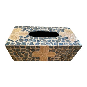 Handmade Wooden <b>Tissue</b> Box with Mother of Pearl Inlay for Home Decor - Product Image 2
