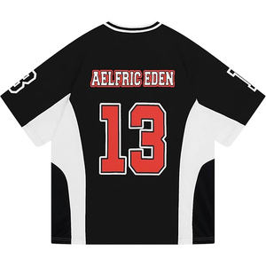 เสื้อฟุตบอลตาข่ายคอวีทรงโอเวอร์ไซส์สไตล์เรโทร รับผลิตแบบ OEM ODM พร้อมบริการพิมพ์โลโก้ ชื่อ และหมายเลขด้วยระบบซับลิเมชั่นดิจิทัล - Product Image 3