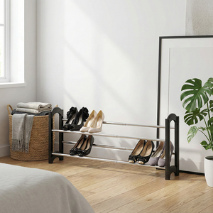 ชั้นวางรองเท้าพลาสติกแบบขยายได้ที่เก็บของแบบปรับได้อุปกรณ์เฟอร์นิเจอร์ในครัวเรือนจากไต้หวัน - Product Image 3