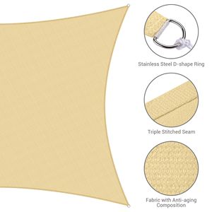Tenda Parasole Rettangolare Beige 13 X 10 - Elegante Prodotto per Esterni - Product Image 5