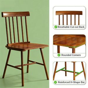 Set di Due Sedie da Pranzo Marrone Chiaro per Cucina e Soggiorno - Product Image 4