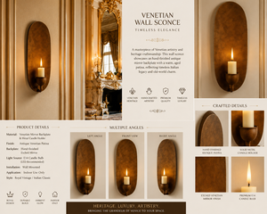 Jansons Company Contemporary Brass Oval <b>Wall</b> Sconce | Luxury Decorative <b>Wall</b> Light Ornate Carved <b>Frame</b> for Boutique Hotels - Product Image 2