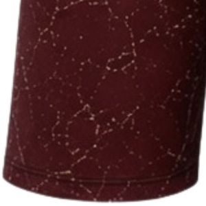 Shorts d'entraînement athlétiques à imprimé marbré bordeaux et or avec taille élastique, légers, respirants, pour le sport, la gym et la performance - Product Image 4