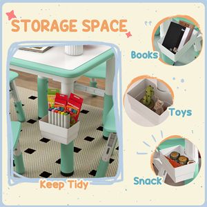 <b>Adjustable</b> 5pc Toddler <b>Table</b> and Chair Set Green 18 Months-5 Years Easy Wipe & Storage Box Kids' Furniture - Product Image 6