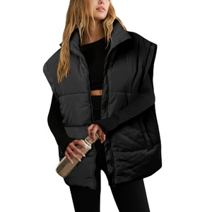 Chalecos acolchados Abrigo de invierno Chaquetas de mujer Chaleco de gran tamaño para mujer Puffer Outwear Sin mangas Cálido Moda Chaleco largo suelto Abrigo - Product Image 1