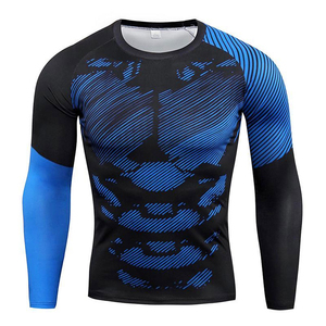 เสื้อรัดกล้ามเนื้อสำหรับผู้ชาย น้ำหนักเบา สำหรับ MMA BJJ ฝึกซ้อมกีฬาต่อสู้ แห้งเร็ว ระบายอากาศได้ดี ชุดยิม - Product Image 1