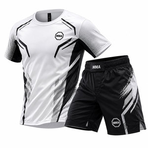 Conjunto Corto de MMA de Secado Rápido, Camiseta de Compresión, Pantalones Cortos de Lucha, Ropa Deportiva para Entrenamiento de BJJ y Muay Thai, Tela Personalizada de Verano, OEM - Product Image 1