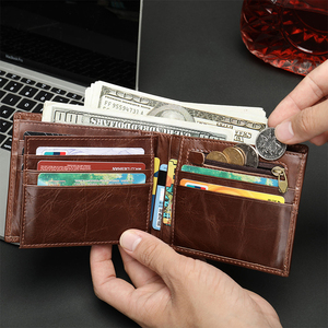 Highest Selling Superior Quality Vintage Style Waterproof PU Leather Zipper Closure Polyester Lining Men's <b>Wallet</b> <b>RFID</b> Blocking - Product Image 1