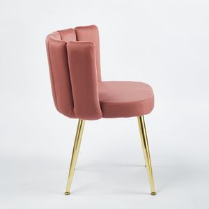 Set di 2 Sedie da Pranzo Moderne ROSA in Velluto con Schienale Confortevole e Gambe in Tubo di Ferro Color Oro per Sala da Pranzo - Product Image 3