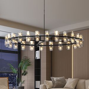 L005030 D48 P48B/W1340P310779 Lampadario LED di Lusso da 48 Pollici, Lampada a Sospensione dal Design Moderno e Semplice per Illuminazione Soggiorno e Sala da Pranzo - Product Image 2