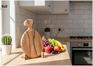 Planche à découper en bois irrégulière avec poignée pour la cuisine, en bois naturel, mini-bloc de découpe pour viande, légumes, pain - Product Image 3