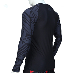 Haut de compression personnalisé pour homme à manches longues, sublimé, pour BJJ MMA, séchage rapide, respirant, pour la gym et le fitness - Product Image 2