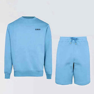 Conjuntos de Pantalones Cortos Personalizados de Alta Calidad para Hombre, Ropa Casual, Camiseta + Pantalones Cortos, Tejido Transpirable, Color Azul Cielo, Ropa para Exteriores - Product Image 4