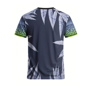 Camiseta de Manga Corta EKIN IMPEX, Cuello Redondo, Estampado Floral, Secado Rápido, Corte Regular, Ropa Deportiva Informal, Tejido de Poliéster, Talla Grande - Product Image 3