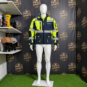 TwillSports <b>Hi</b> <b>Vis</b> Reflective Workwear <b>Jacket</b> Men's <b>Waterproof</b> Windproof Safety <b>Jacket</b> for Construction Warehouse Road Work - Product Image 4