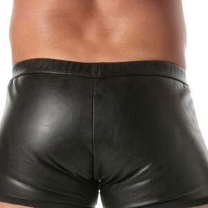 Boxer push-up zippé en vinyle noir pour homme, lingerie sexy brillante, style fetish clubwear - Product Image 6