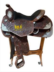 Silla de Montar de Cuero Genuino de Alta Calidad, Duradera, Estilo Western, para Exhibición, Carreras y Senderismo, Portátil, con Accesorios a Juego - Product Image 1