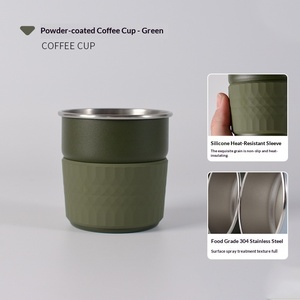 Tasse à café de camping haut de gamme, tasse à café thermolaquée, tasse en acier inoxydable résistante à la chaleur pour l'extérieur, tasse portable pour l'extérieur - Product Image 6