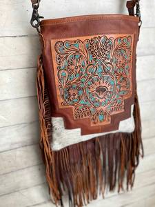 Bolso Bandolera de Lujo 2026 de Cuero Repujado a Mano con Flecos para Mujer, Diseño Extragrande de Piel de Vacuno, con Compartimento Oculto, Casual, ODM - Product Image 3