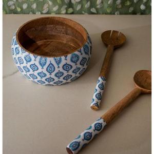 Bol en bois fait main avec motif floral pour servir les aliments, vaisselle décorative pour la maison, designs personnalisables, bols à fruits, ensembles de service - Product Image 3