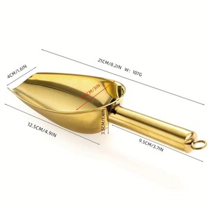 Modern Gold Metal Ice Scoop Heavy Duty Beverage Serving Scoop Premium Kitchen <b>Bar</b> Restaurant Hotel Catering Food Service <b>Tool</b> - Product Image 3