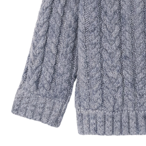 Cardigan en tricot torsadé bleu indigo pour bébé, doux et chaud, à manches longues, boutonné devant, pour nouveau-né, nourrisson et tout-petit - Product Image 3