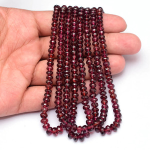 Cuentas facetadas de granate AAA+ de 4mm-6mm, cuentas sueltas de granate rojo natural de Mozambique, piedra semipreciosa para la fabricación de joyería. - Product Image 3