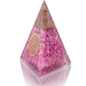 Pyramide Reiki en Quartz Rose Orgone Pierre de Guérison Naturelle pour la Méditation - Product Image 3