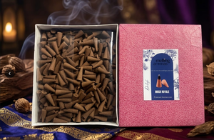 Ensemble d'encens en cônes de papier parfumés aux herbes et aux bois Musk Royale pour l'aromathérapie à domicile, la diffusion d'arômes et la méditation - Product Image 1