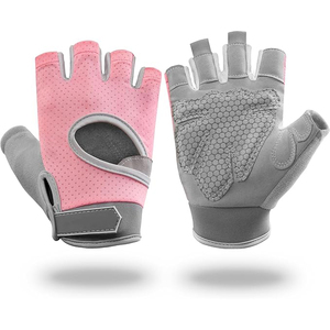 Terry Cloth Thumb Microfiber Gym Gloves Women Men <b>Half</b> Finger Anti <b>Slip</b> Padded Palm Breathable Fitness - Product Image 4