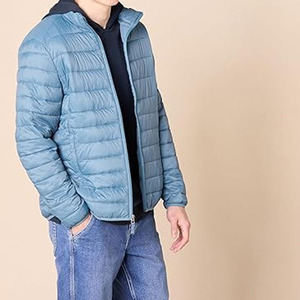 Hooded Reversible <b>Waterproof</b> Puffer <b>Jacket</b> with Nylon Shell Thick Cotton Filling Streetwear Style - Product Image 2