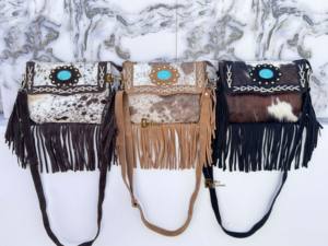 Bolso Bandolera de Cuero Vacuno para Mujer, Ligero, Elegante, Estilo Bohemio, Multiusos, con Cierre de Cremallera, Capacidad de 1-1.9L, Gran Venta - Product Image 5