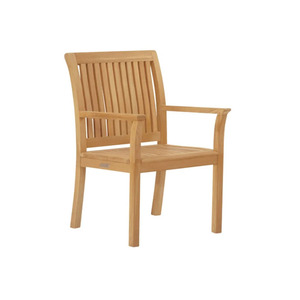 Modern Minimalist Luxury Solid Teak Wood Balcony Outdoor <b>Dining</b> <b>Armchair</b>-Waterproof Eco-Friendly Durable Comfortable - Product Image 1