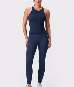 Débardeur côtelé rose ajusté pour femme en coton/polyester tricoté, léger, doux au toucher, extensible dans quatre directions, respirant, anti-boulochage - Product Image 6