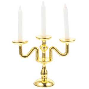 เชิงเทียนทองเหลืองสามแขนสำหรับตกแต่งบ้าน - Product Image 1