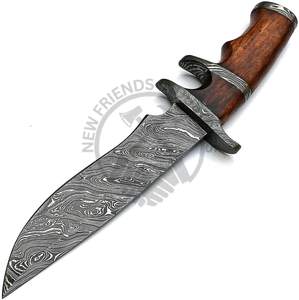 Nuevo Cuchillo de Caza de Hoja Fija Hecho a Mano Personalizado de 12 Pulgadas, Cuchillo Bowie de Acero de Damasco con Mango de Madera de Palisandro, Cuchillo de Supervivencia para Camping - Product Image 2