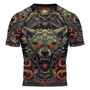 Camisetas de Compresión Deportivas para Hombre OEM, Transpirables, de Secado Rápido, Anti UV, con Logotipo Personalizado, Manga Corta, para Gimnasio y Entrenamiento - Product Image 2