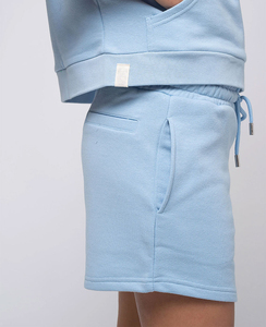 Survêtements noirs pour femmes, 100% coton, écologiques, imprimés, à blocs de couleur sur le devant, à épaules tombantes, coupe décontractée, deux pièces, à capuche, respirants - Product Image 3