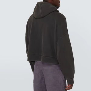 Fabricants de vêtements OEM tendance streetwear, personnalisés, 100% coton épais, écologiques, à carreaux, patchwork, color block, avec fermeture éclair - Product Image 2