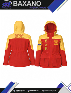 Veste de pluie NSPDK Sorority, veste softshell à capuche, veste varsity de haute qualité, veste de pluie imperméable pour femmes, logo personnalisé - Product Image 4