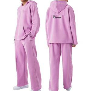 Ensemble de survêtement décontracté en velours noir imprimé pour homme et femme, sweat à capuche chaud et pantalon de jogging, pour tous les jours - Product Image 5