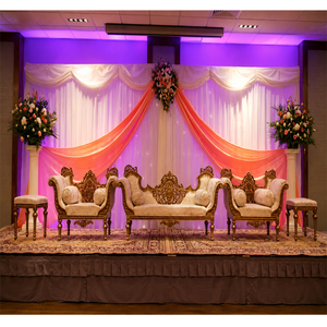Conjunto de sofás para bodas indias, muebles para bodas hindúes, conjunto de sofás elegantes de madera para decoración de escenarios de bodas - Product Image 1