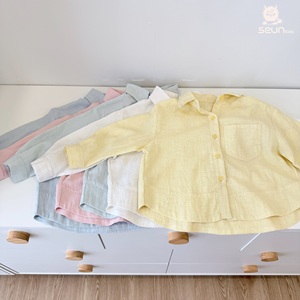 ซันคิดส์เสื้อเชิ้ตผ้าฝ้ายป๊อปลินแขนยาวสำหรับเด็ก สวมใส่สบายสำหรับเด็กชายและเด็กหญิง - Product Image 5