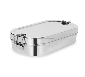 OEM Lightweight Stainless Steel <b>Adult</b> <b>Lunch</b> <b>Box</b> 2 Compartment Luxury Style Leak Proof Dishwasher Safe Food Grade Material - Product Image 2