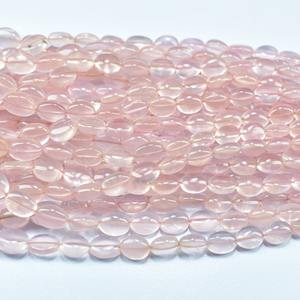 Natural Rose Quartz Smooth Oval Shape Loose Gemstone Beads 6 To 8mm Quartz Stone Beads For Jewelry Making Wholesale Rose Quartz - Product Image 3
