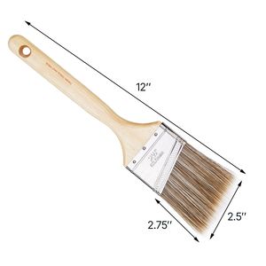Set di 12 pennelli con manico in legno trattato per vernici al lattice e a olio, e per impregnanti # # # #   Personalizzabile # # # #   Materiale in setola sintetica - Product Image 5